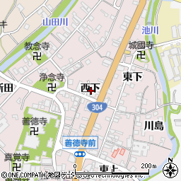 富山県南砺市城端（西下）周辺の地図
