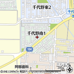 石川県白山市千代野南周辺の地図
