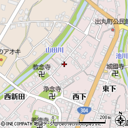 富山県南砺市城端（西新田）周辺の地図