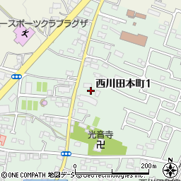 西川田停車場線周辺の地図