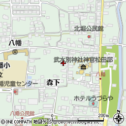 長野県千曲市八幡森下周辺の地図