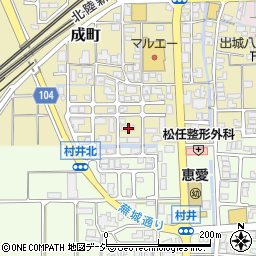 石川県白山市成町254周辺の地図
