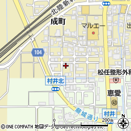 石川県白山市成町290周辺の地図