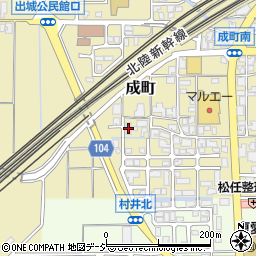 石川県白山市成町301周辺の地図