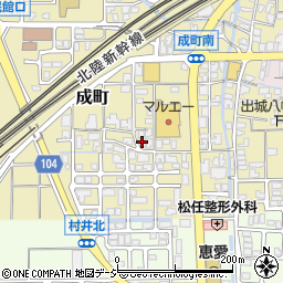 石川県白山市成町261周辺の地図