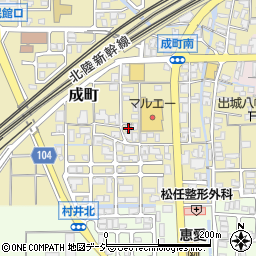 石川県白山市成町262周辺の地図