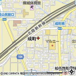 石川県白山市成町周辺の地図