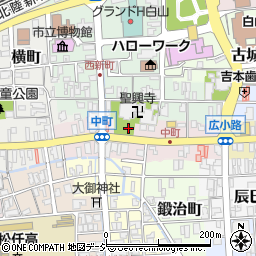 石川県白山市中町周辺の地図