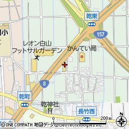 石川県白山市乾町周辺の地図