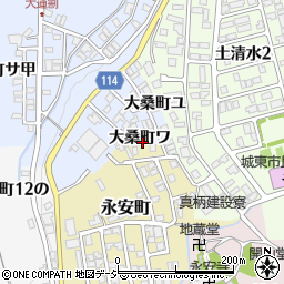 石川県金沢市大桑町ワ周辺の地図