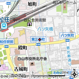 石川県白山市東三番町周辺の地図