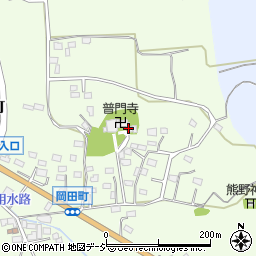 茨城県常陸太田市岡田町周辺の地図