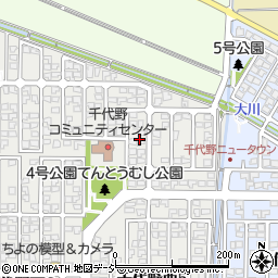石川県白山市千代野西8丁目周辺の地図