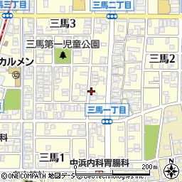石川県金沢市三馬周辺の地図