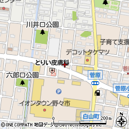 石川県野々市市白山町周辺の地図