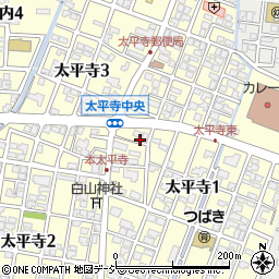石川県野々市市太平寺周辺の地図