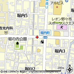 石川県野々市市堀内周辺の地図