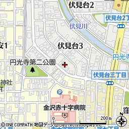 石川県金沢市伏見台3丁目8周辺の地図
