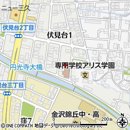 石川県金沢市伏見台1丁目6周辺の地図
