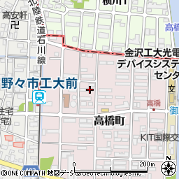 石川県野々市市高橋町3-48周辺の地図