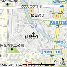 石川県金沢市伏見台3丁目3周辺の地図