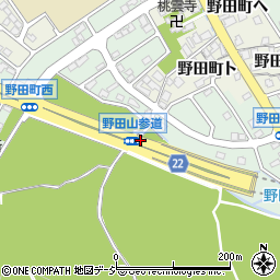 野田山参道周辺の地図