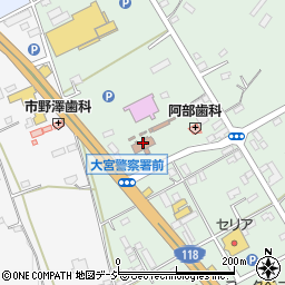 茨城県警察本部　大宮警察署周辺の地図