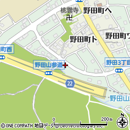 石川県金沢市野田3丁目周辺の地図