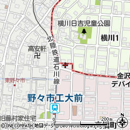 石川県野々市市高橋町1-1周辺の地図