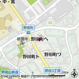 石川県金沢市野田町ヘ周辺の地図