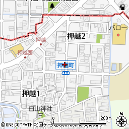 石川県野々市市押越周辺の地図