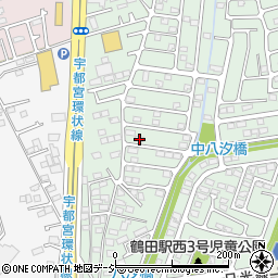 栃木県宇都宮市鶴田町25周辺の地図