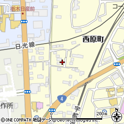 栃木県宇都宮市西原町周辺の地図