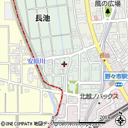 石川県野々市市長池周辺の地図