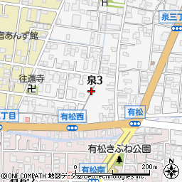石川県金沢市泉3丁目周辺の地図