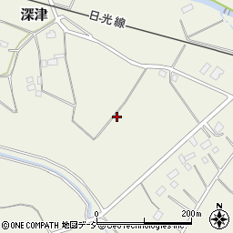 栃木県鹿沼市深津周辺の地図