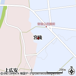 富山県南砺市宮後周辺の地図