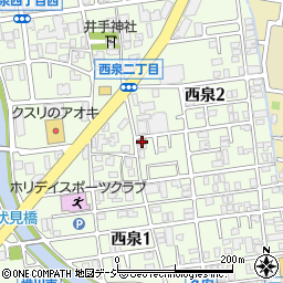 金沢西泉郵便局 ＡＴＭ周辺の地図