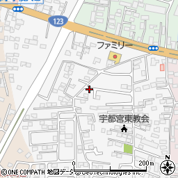 栃木県宇都宮市東峰町周辺の地図