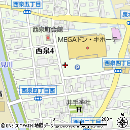 石川県金沢市西泉周辺の地図