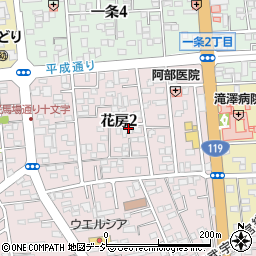 栃木県宇都宮市花房2丁目周辺の地図