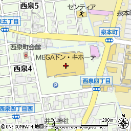 ＭＥＧＡドン・キホーテラパーク金沢店周辺の地図