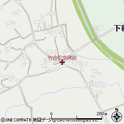 竹合記念碑前周辺の地図