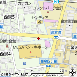 ヤングドライグループヤングドライラパーク金沢店周辺の地図