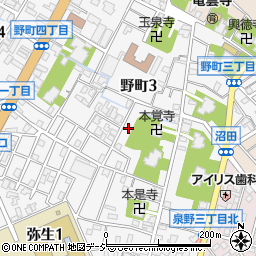 石川県金沢市野町3丁目18-42周辺の地図