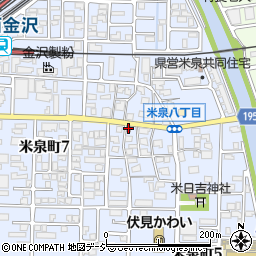 西金沢駅前郵便局周辺の地図