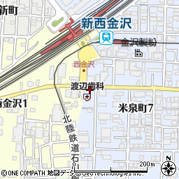 高橋Ｔ花園　西金沢駅前店周辺の地図