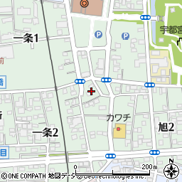 栃木県宇都宮市一条2丁目1周辺の地図