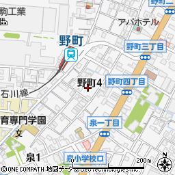 石川県金沢市野町4丁目周辺の地図