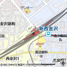 西金沢駅周辺の地図